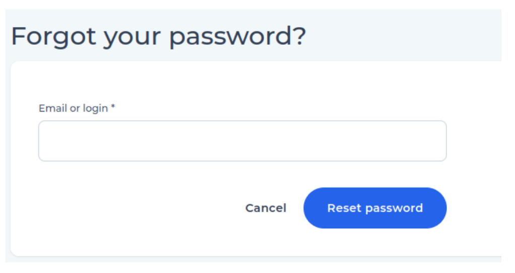 Link to recover your password