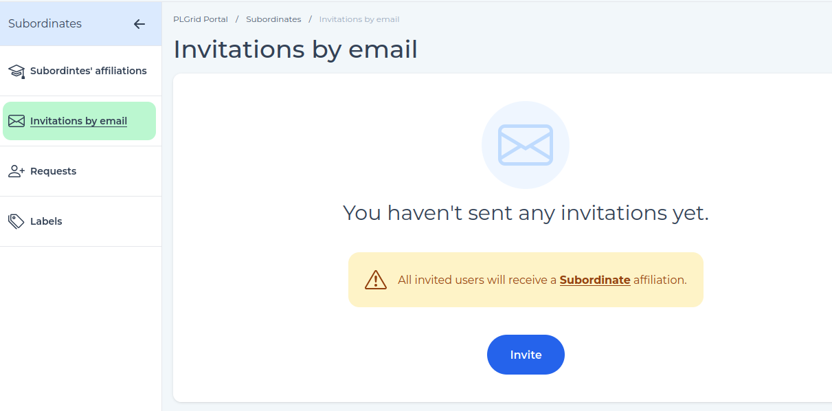 Inviting subordinates