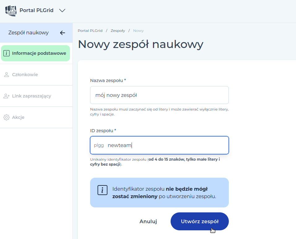 Nowy zespół