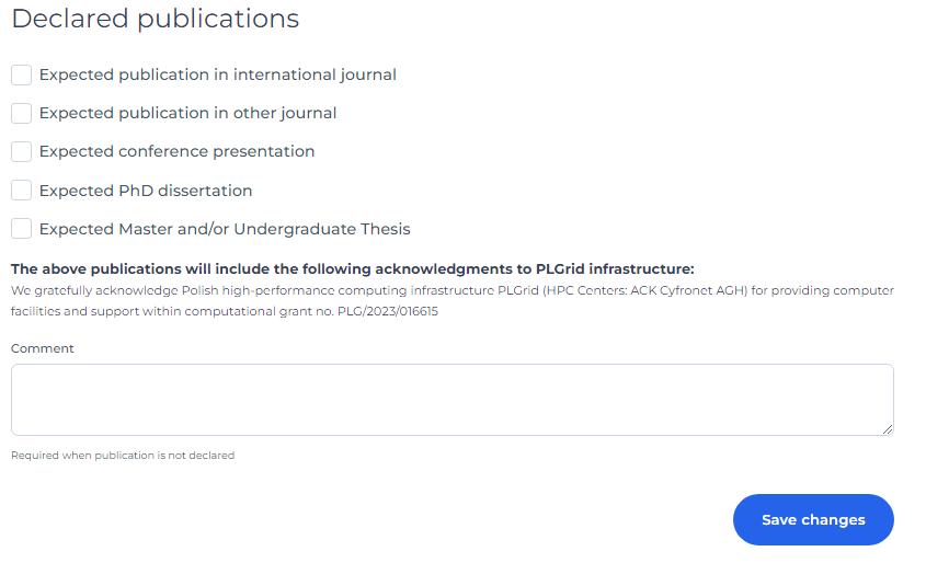 Publication Declarations