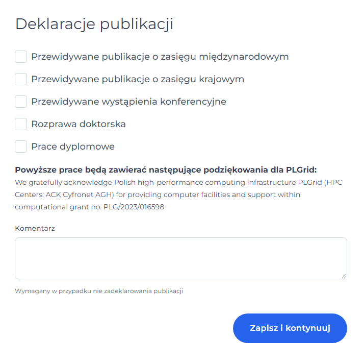 Deklaracje publikacji
