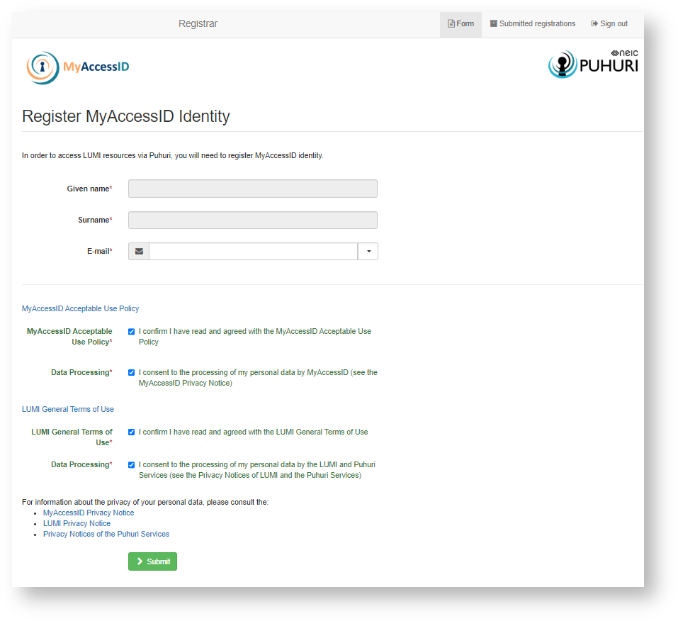 MyAccessID registration
