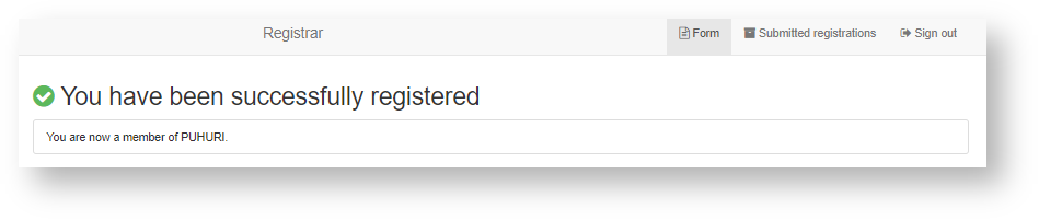 MyAccessID registration - success
