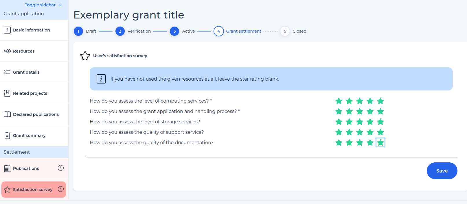 Rate Your Grant