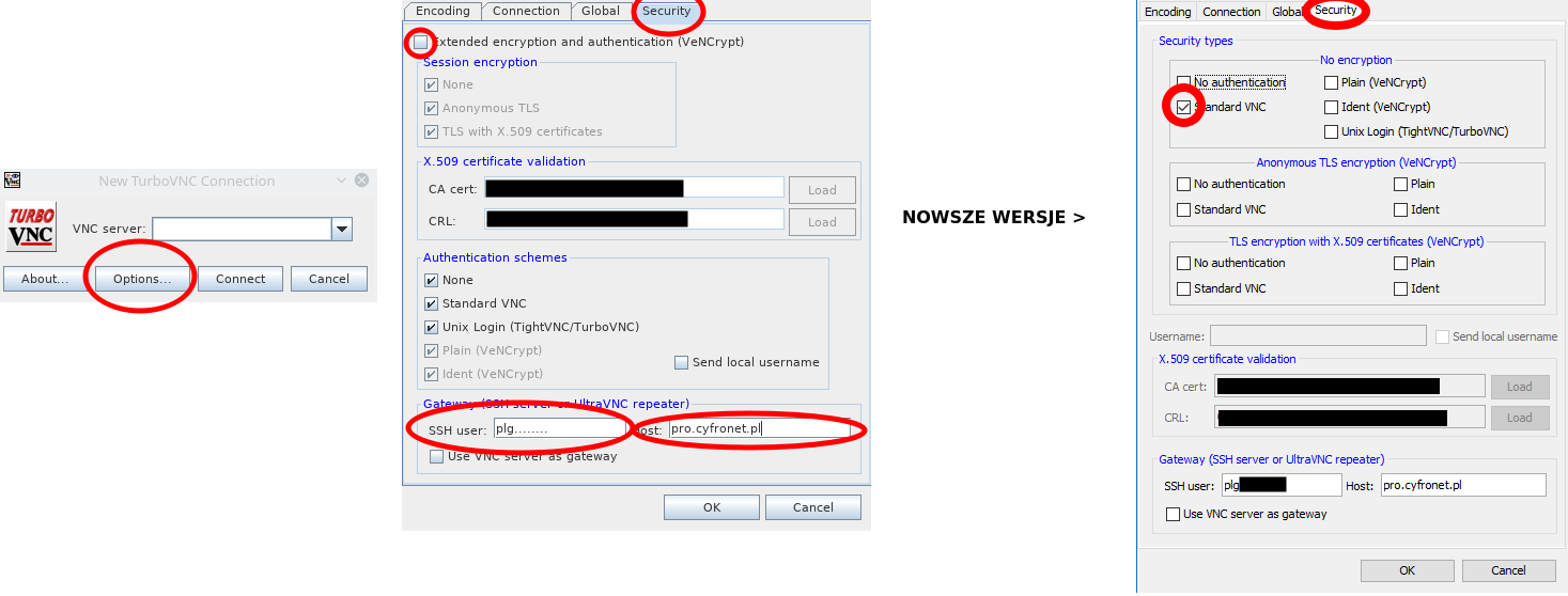Połączenie z usługą VNC