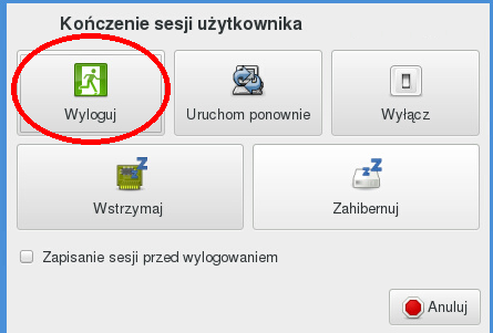 Kończenie sesji VNC 2